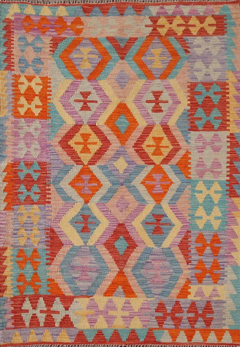 Multicolor Kilim Oriental Accent Rug 3x5