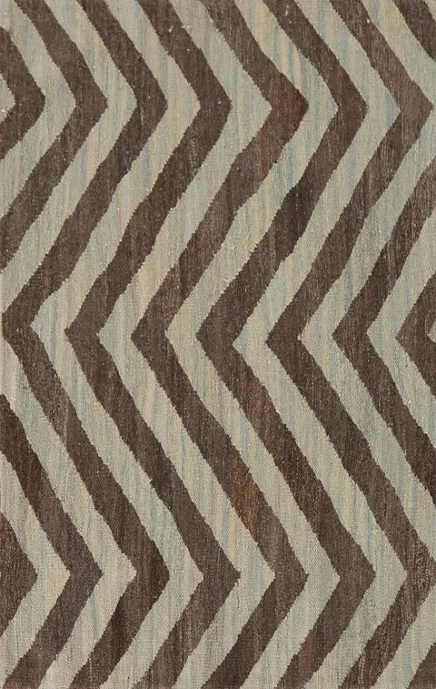 Chevron Wool Kilim Oriental Accent Rug 3x5