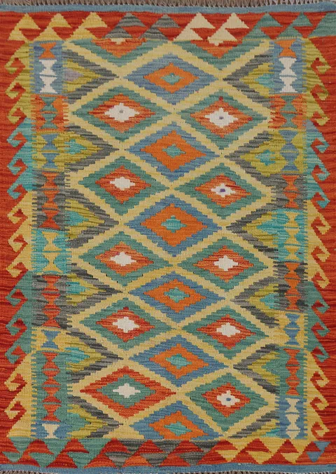 South Western Kilim Oriental Accent Rug 3x5