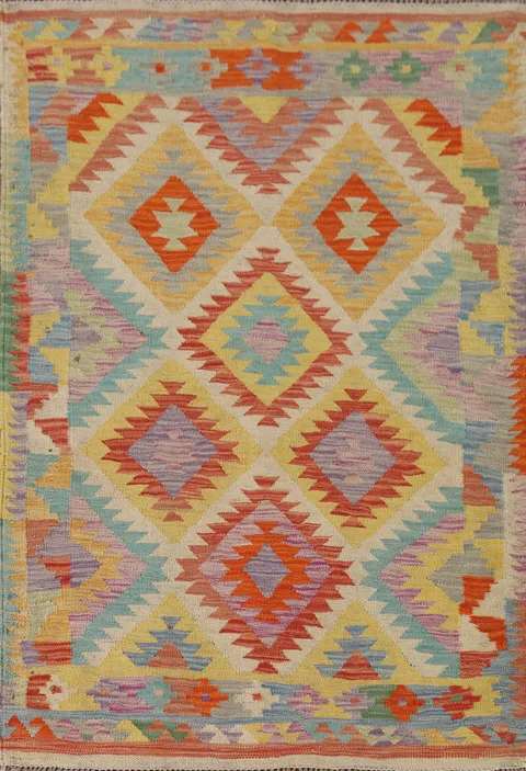 Multicolor Kilim Oriental Accent Rug 3x5