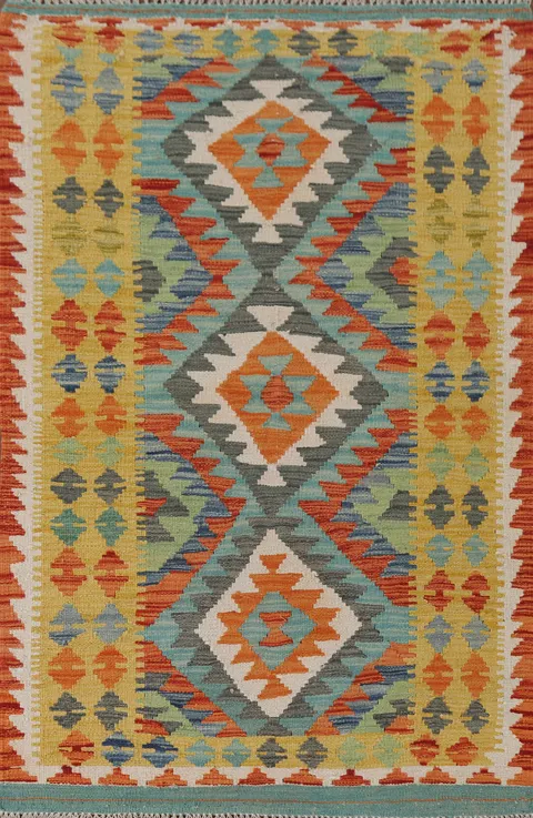 Multicolor Kilim Oriental Accent Rug 3x5
