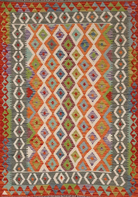 Multicolor Kilim Oriental Accent Rug 4x6