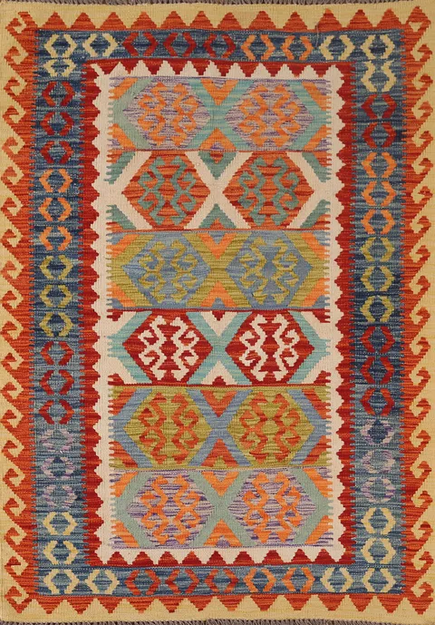 Multicolor Kilim Oriental Accent Rug 4x6
