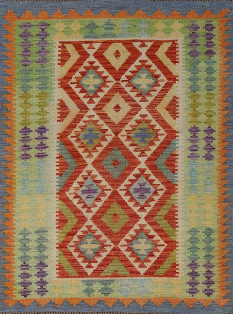 Multicolor Kilim Oriental Accent Rug 4x6