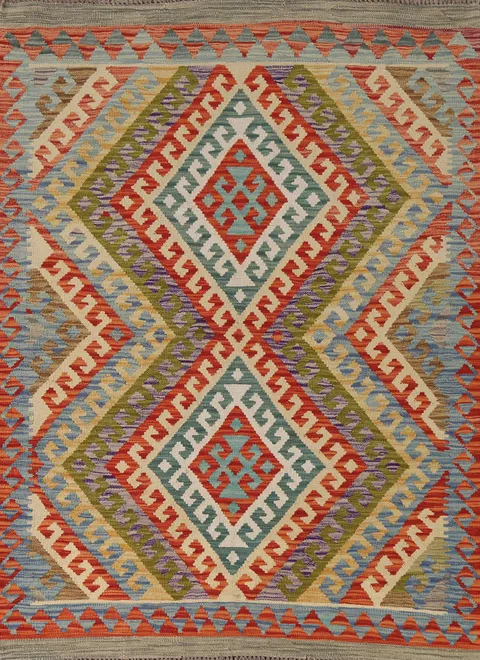 South Western Kilim Oriental Accent Rug 4x6