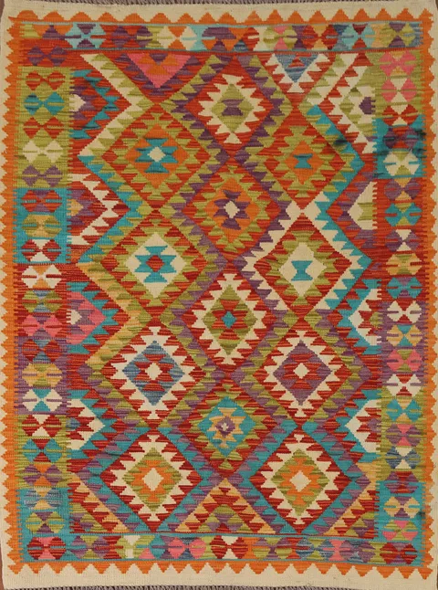 South Western Kilim Oriental Accent Rug 4x6