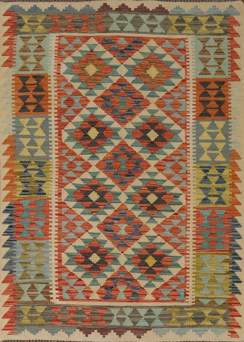 Multicolor Kilim Oriental Accent Rug 4x6