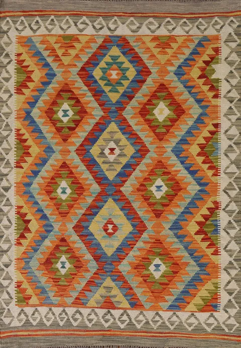 Multicolor Kilim Oriental Accent Rug 4x6