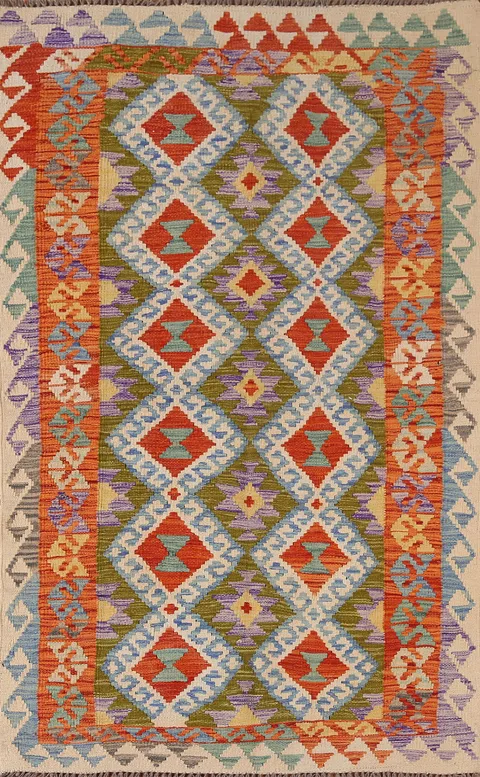 Multicolor Kilim Oriental Accent Rug 4x6
