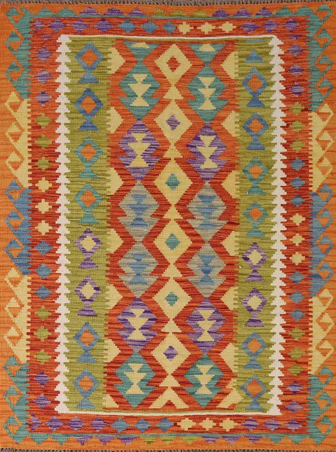 South Western Kilim Oriental Accent Rug 4x6