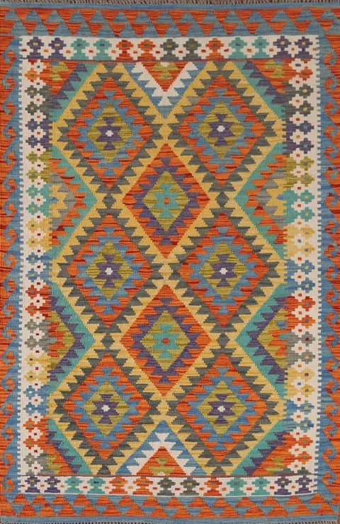 South Western Kilim Oriental Accent Rug 4x6