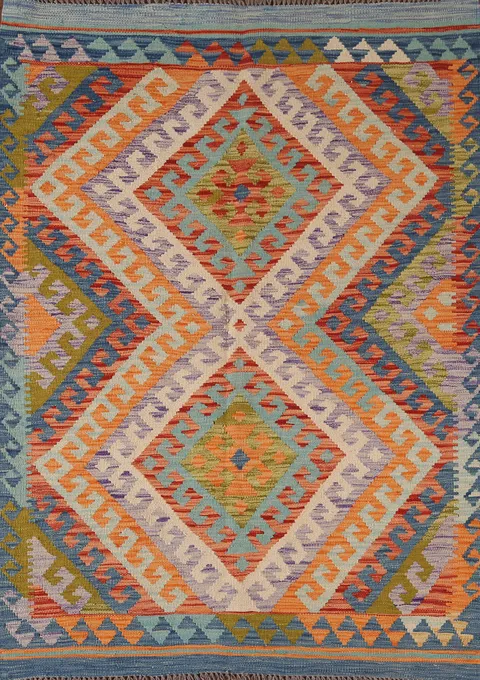 South Western Kilim Oriental Accent Rug 4x6