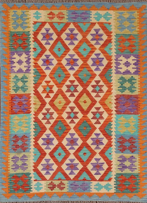 South Western Kilim Oriental Accent Rug 4x6