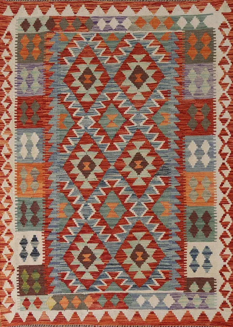 South Western Kilim Oriental Wool Rug 4x6