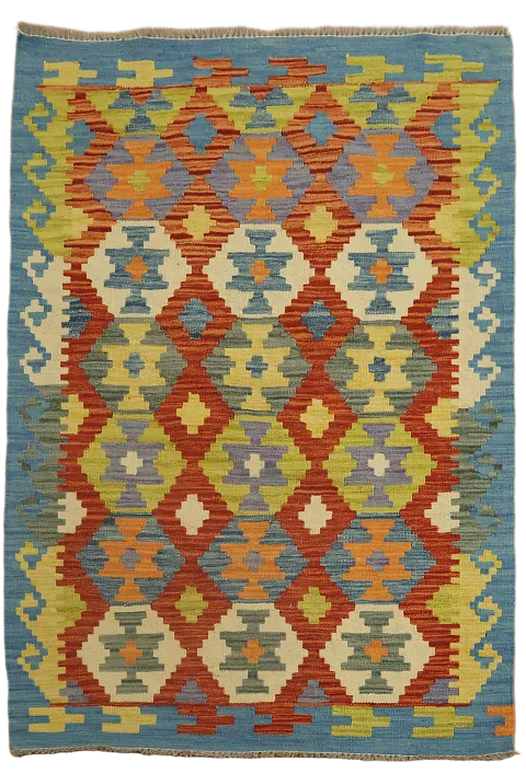 Geometric Wool Kilim Oriental Rug 3x5