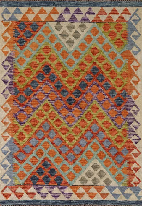 Multicolor Kilim Oriental Accent Rug 3x5