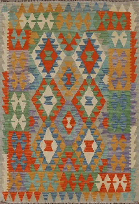 Multicolor Kilim Oriental Accent Rug 4x5
