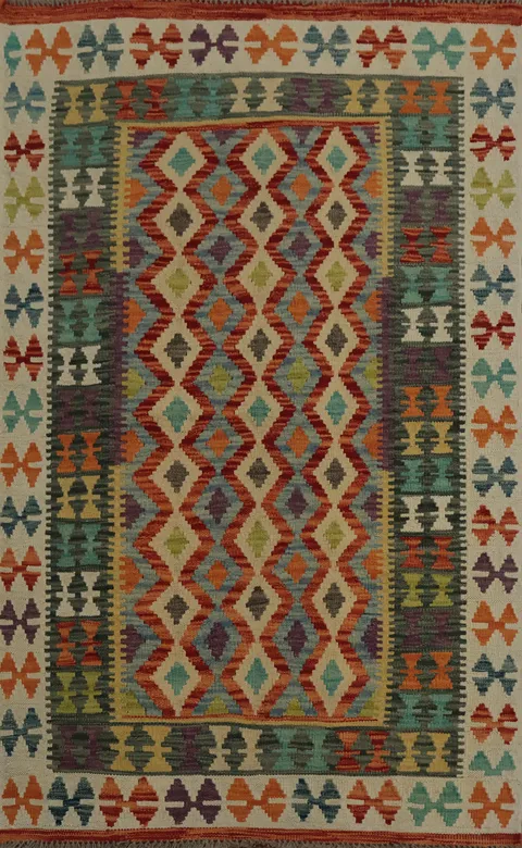 Unique Southwest Vibes with This Colorful Kilim Oriental Rug 4x5