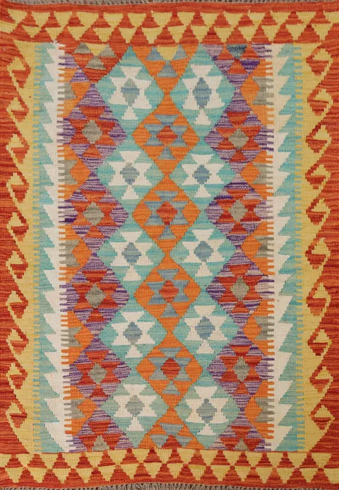 Multicolor Kilim Oriental Accent Rug 3x5