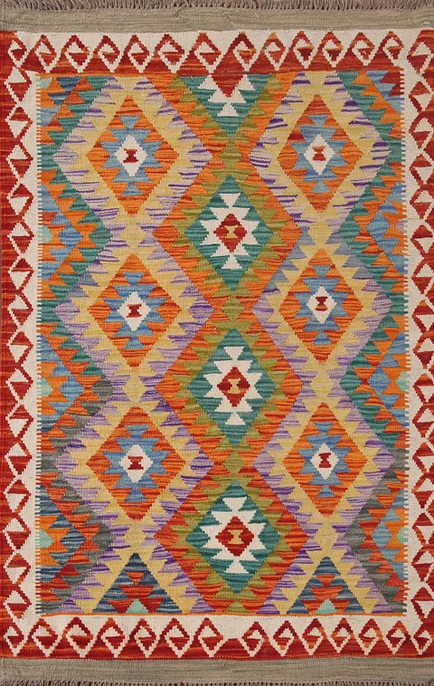 Multicolor Kilim Oriental Accent Rug 4x6