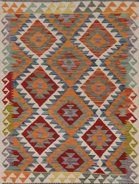 South Western Kilim Wool Accent Rug 3x5