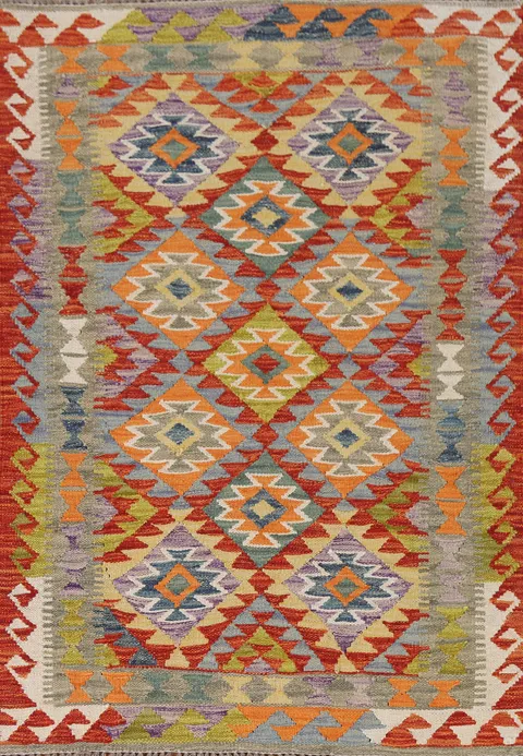 Reversible Wool Kilim Oriental Rug 3x5