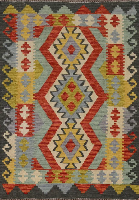 Reversible Wool Kilim Oriental Rug 3x5