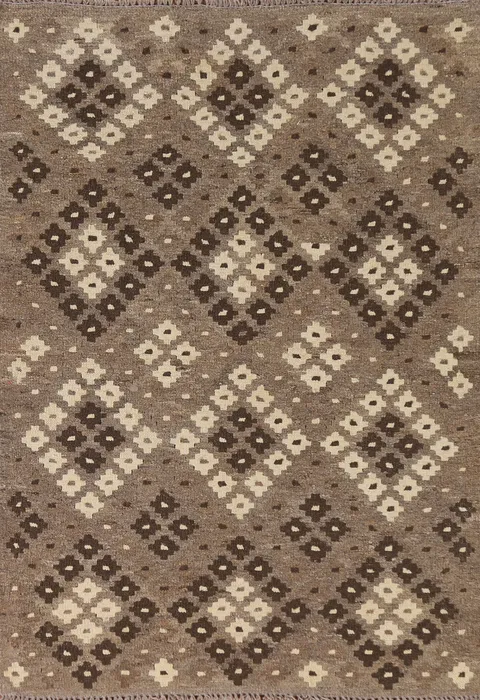 Brown Wool Kilim Oriental Accent Rug 3x5