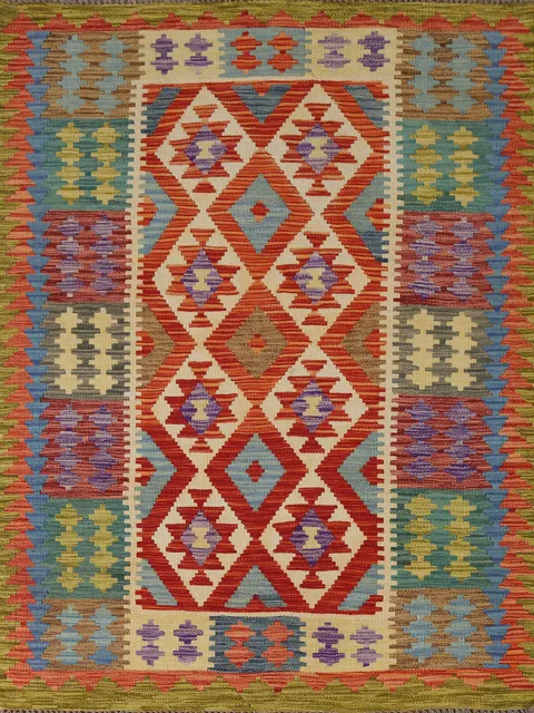 Reversible Wool Kilim Oriental Rug 4x6