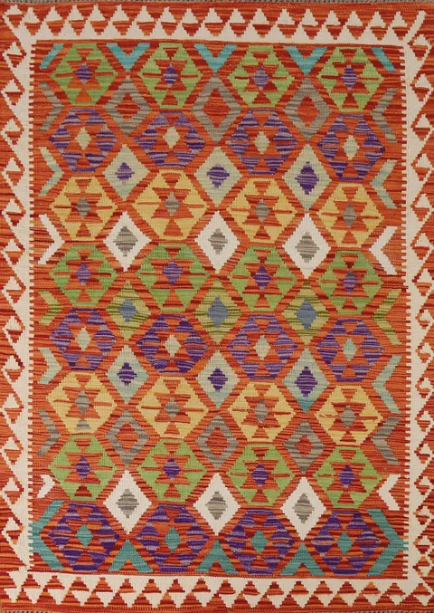South Western Kilim Oriental Accent Rug 4x6