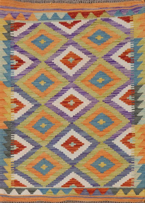 South Western Kilim Oriental Accent Rug 3x4