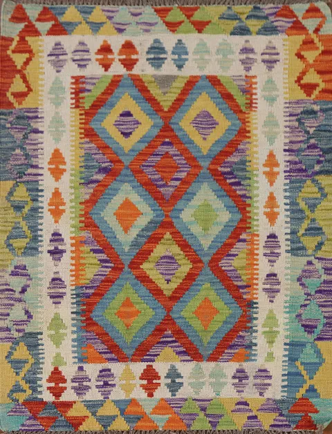 South Western Kilim Oriental Accent Rug 3x4