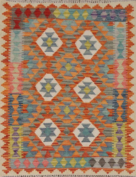 South Western Kilim Oriental Accent Rug 3x4