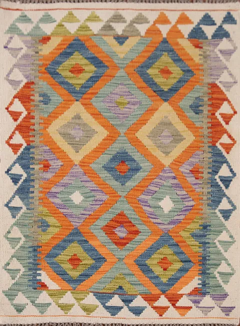 South Western Kilim Oriental Accent Rug 3x4