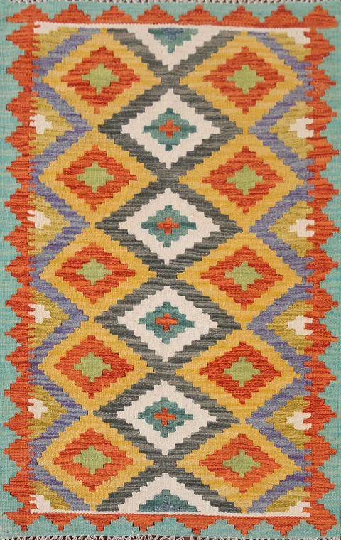 South Western Kilim Oriental Accent Rug 3x4