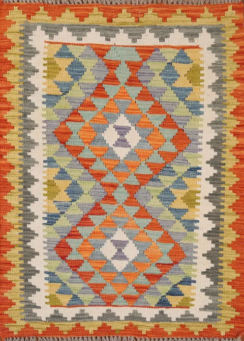 South Western Kilim Oriental Accent Rug 3x4
