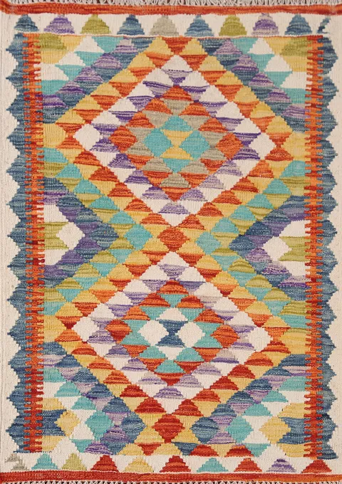 Multicolor Wool Kilim Oriental Rug 3x4