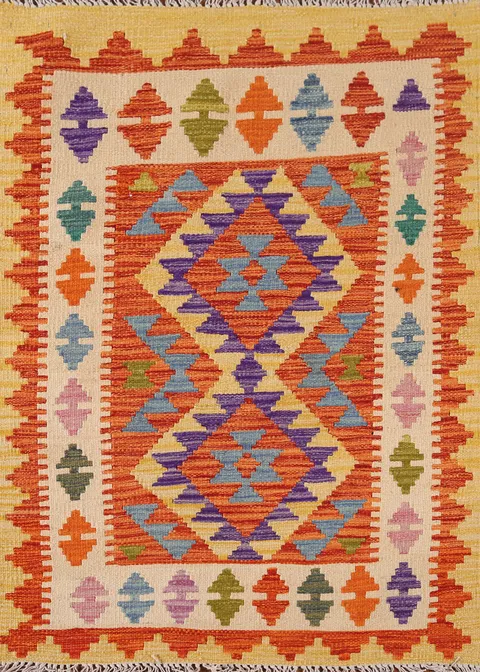 South Western Kilim Oriental Accent Rug 3x4