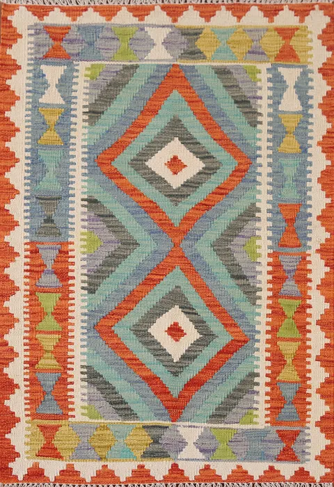 South Western Kilim Oriental Accent Rug 3x4