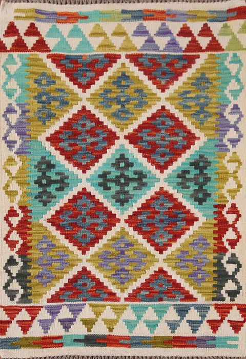Multicolor Kilim Oriental Accent Rug 3x4