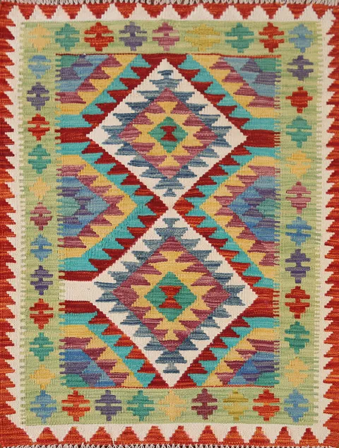South Western Kilim Oriental Accent Rug 3x4