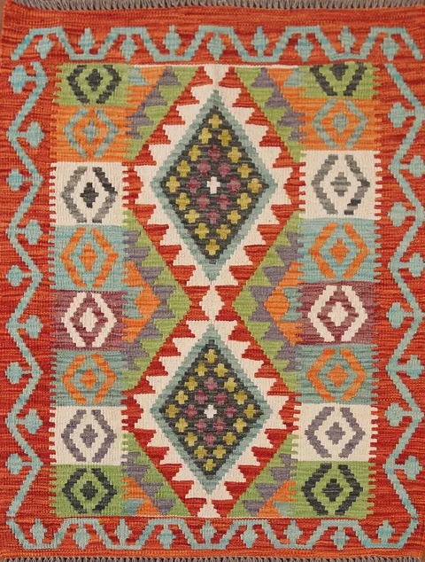 South Western Kilim Oriental Accent Rug 3x4