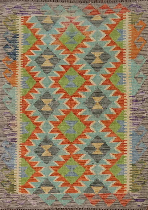 South Western Kilim Wool Oriental Rug 3x4