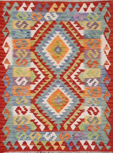 South Western Kilim Oriental Accent Rug 3x4