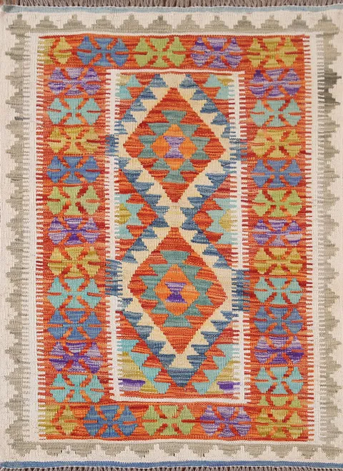 South Western Kilim Oriental Accent Rug 3x4