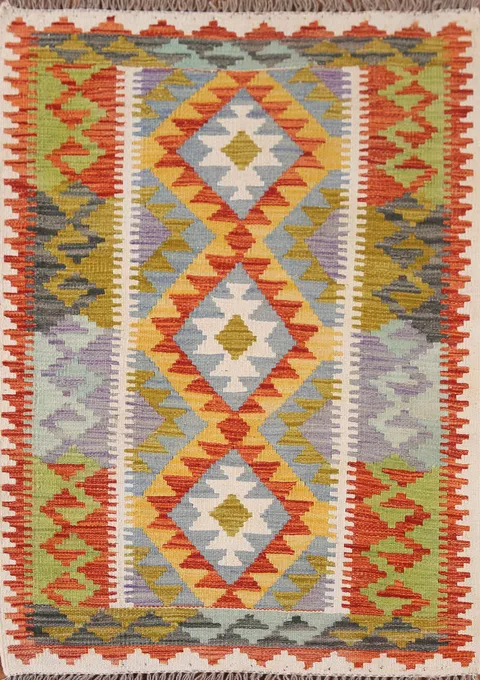 South Western Kilim Oriental Accent Rug 3x4