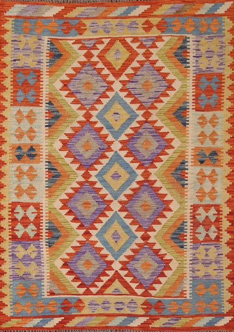 South Western Kilim Oriental Accent Rug 4x6