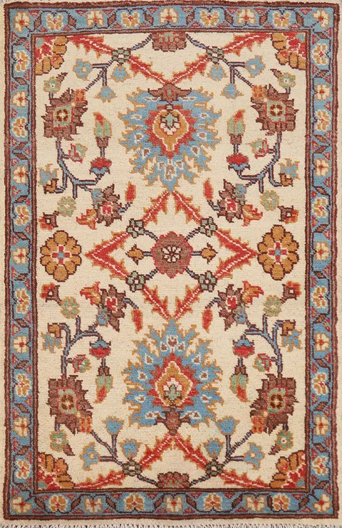 Floral Kazak Oriental Wool Rug 2x3