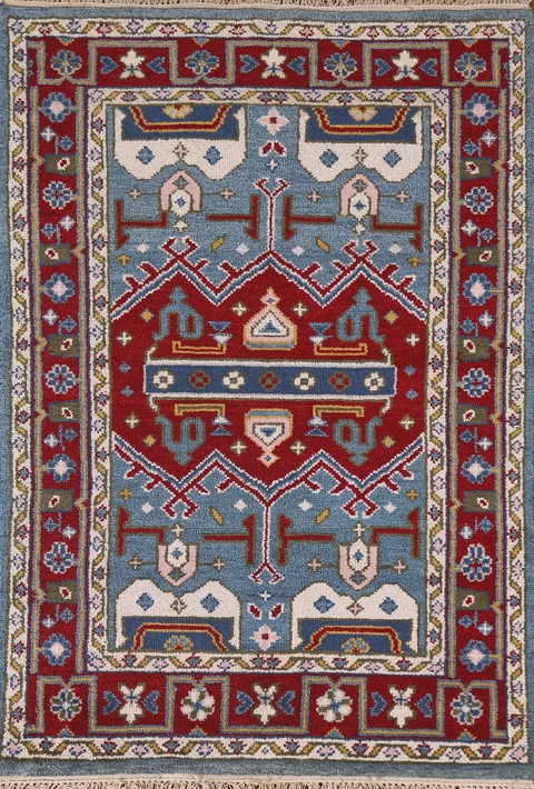 Blue Heriz Serapi Indian Wool Rug 4x6