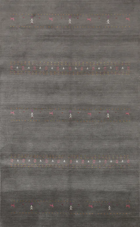 Handmade Wool Gabbeh Oriental Rug 5x8